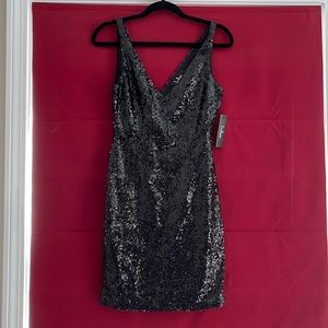Black, sequins mini-dress